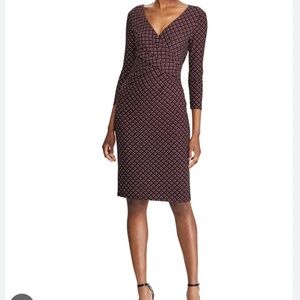 Lauren Ralph Lauren 3/4-Sleeve Ruched Jersey Dress